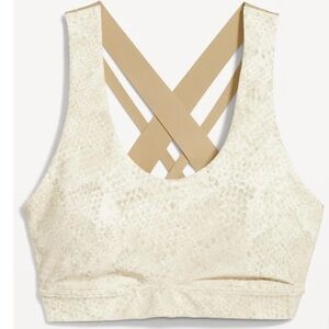 NWT Old Navy Women's PowerSoft Sports Bra - Cream, Medium